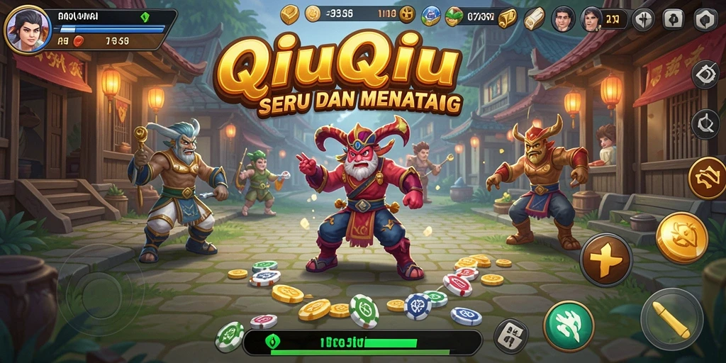 Tampilan gameplay QiuQiu yang seru dan menarik.
