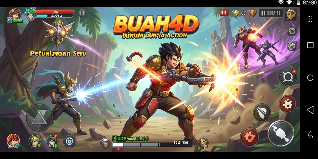 Tampilan gameplay BUAH4D yang penuh aksi dan petualangan.