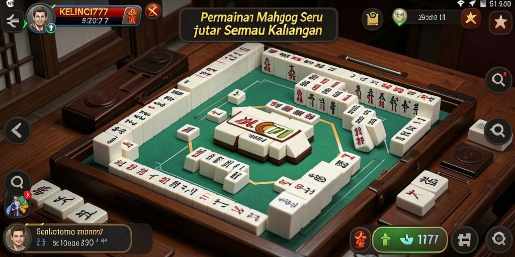 Tampilan gameplay KELINCI777 yang menarik dengan desain ubin Mahjong yang berwarna-warni.