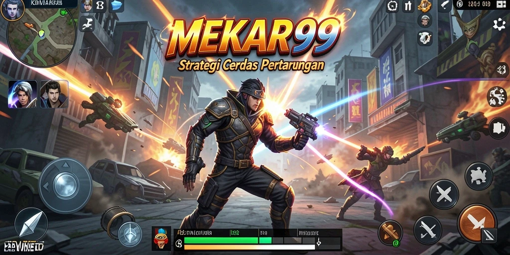Tangkapan layar gameplay MEKAR99 dengan aksi strategis yang seru.