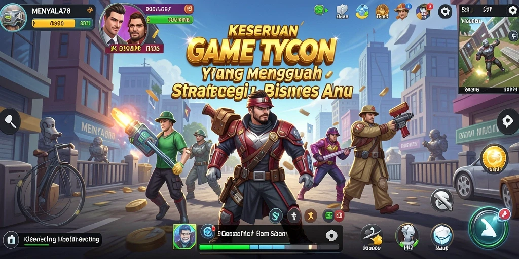 Menampilkan gameplay Tycoon yang seru dan penuh strategi.