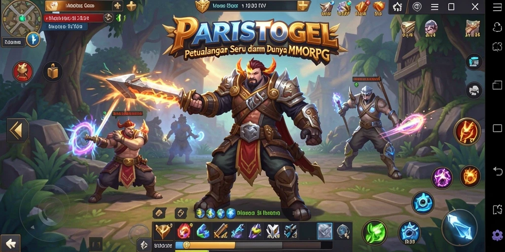 Screenshot gameplay PARISTOGEL menampilkan pertarungan seru di dunia fantasi.