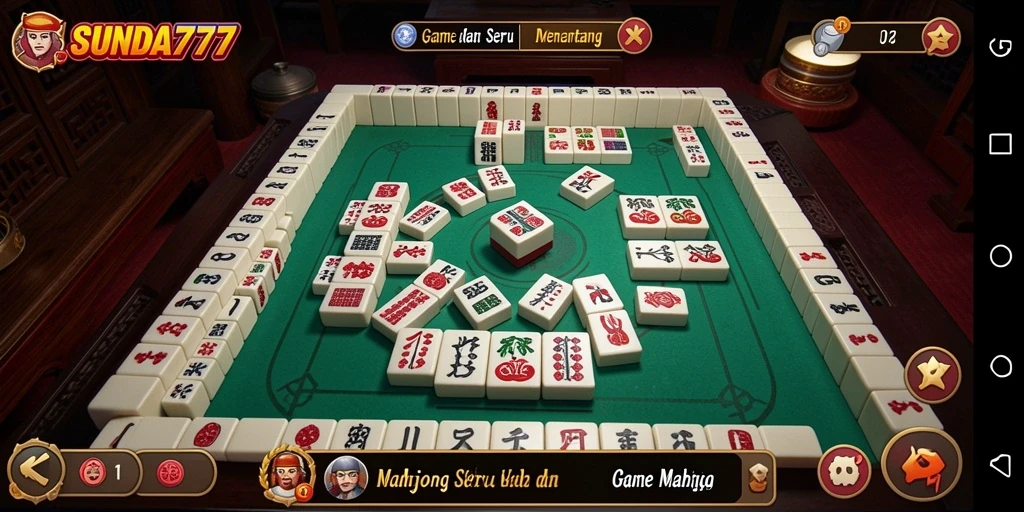 Tampilan gameplay SUNDA777 dengan desain ubin Mahjong yang menarik.